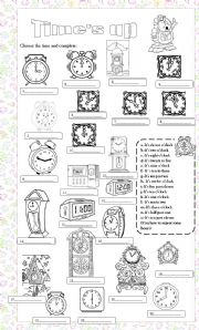 English Worksheet: Times up