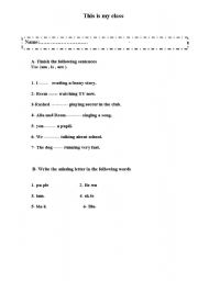 English Worksheet: my class