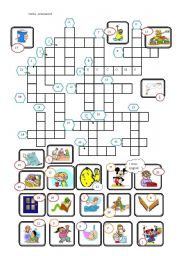 English Worksheet: Verbs - crossword
