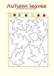 English Worksheet: autumn leaves