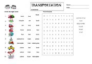 English Worksheet: transportation