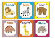 English Worksheet: ANIMALS FLASHCARDS 2/3  WILD ANIMALS (24 CARDS) 