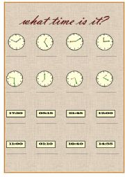 English Worksheet: What time is it?