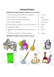 English Worksheet: Cleaning the house Vocabulary