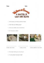 English Worksheet: Wallace & Gromit - A matter of loaf and death