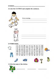 English worksheet: Clothes