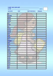 English Worksheet: IRREGULAR VERBS LIST