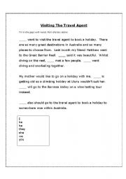 English worksheet: Visiting the Travel Agent