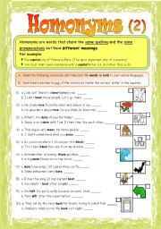 Homonyms - Part 2/2 **fully editable