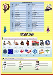 English Worksheet: ABBREVIATIONS & ACRONYMS part 2/3