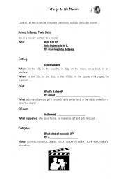 English Worksheet: Lets Go to the Movies