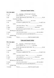 English worksheet: Crime and Present Perfect 