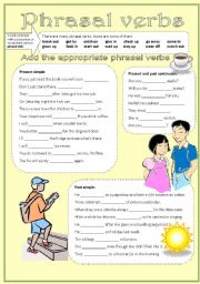 English Worksheet: Phrasal verbs