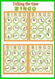 Telling he time Bingo game (fully editable)