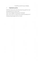 English Worksheet: harry potter