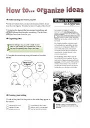 English Worksheet: Writting series: How to... organize ideas