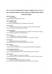 English Worksheet: Idioms In Business