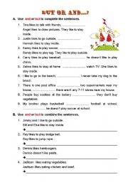 English Worksheet: But or And