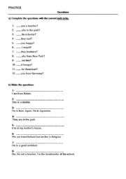 English worksheet: Practice - Questions