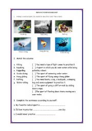 English Worksheet: Radical Sports