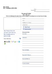 English Worksheet: Mock Facebook Profile 