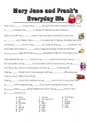 English Worksheet: everyday life- present simple