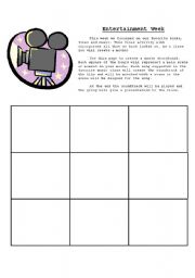 English Worksheet: Entertainment Week-Story Board