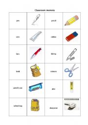 English Worksheet: Classroom memory
