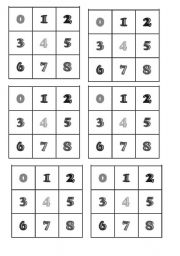 English Worksheet: play bingo numbers