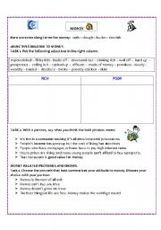 English Worksheet: Vocabulary+ idioms+proverbs related to MONEY worksheet (Key included)