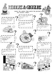 English Worksheet: RIDDLES & GIGGLES