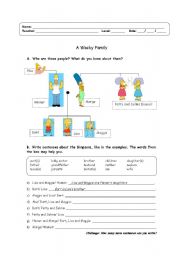 English Worksheet: Family (possessive case)