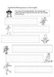 English worksheet: describing people