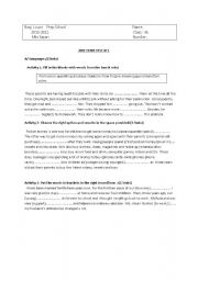 English Worksheet: Mid Term Test n1