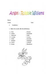 English Worksheet: Angel Robbie Williams