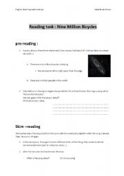 English worksheet: Katie Melua nine million bicycles