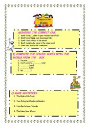 English worksheet: classroom rules