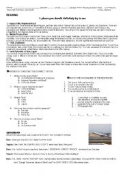 English worksheet: Test on the four skills