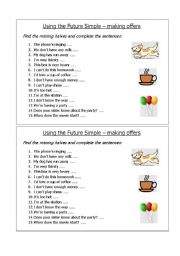 English Worksheet: Future simple matching game