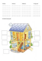 English Worksheet: House parts and furniture- part 2