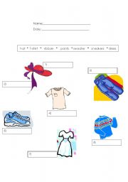 English worksheet: Clothes