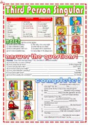 English Worksheet: Third person singular