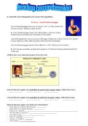 English Worksheet: A short biography - Arnold Schwarzenegger