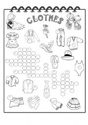 English Worksheet: Clothes Crossword