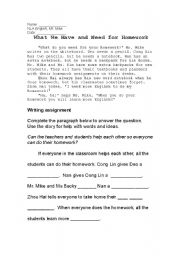 English worksheet: Classroom Objects Cloze, practice