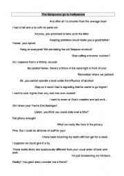 English Worksheet: The Simpsons (The Simpsons go to Hollywood)