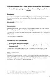 English worksheet: history, media and communication