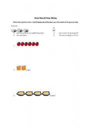 English worksheet: How Much or How Many?