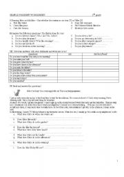 English worksheet: Present Simple