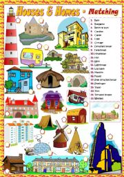 English Worksheet: HOUSES & HOMES - Matching